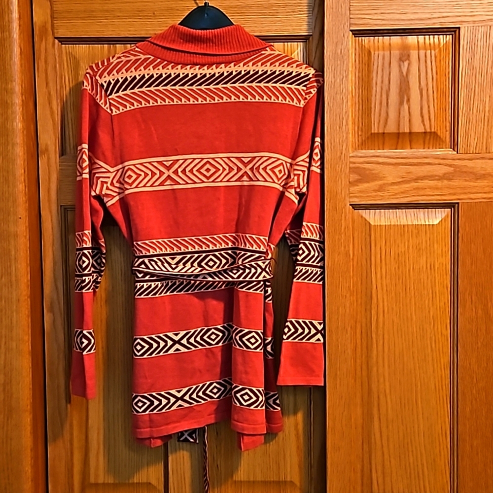 Pendleton Orange Aztec Lightweight Cardigan L NWT
